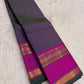 Peacock Green and Magenta Handwoven Pure Silk Kanjipuram Saree with Zari Kattam Rettapet Border