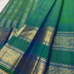Peacock Green pure silk Kanchi Pattu saree zari butta detail