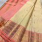 Lotus Pink and Peach Pink Kanchipuram border with classic-gold zari and fine ornamental detailing.