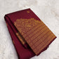 Handwoven shot-colour Kanchipuram saree with petite zari motifs