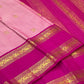 Petal Pink Pure Silk Kanchipuram Rettapet Saree with Rani Pink Mayil Border