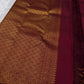Deep Arakku red and coffee brown shot-colour Kanjeevaram silk saree with gold zari