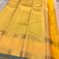 Petal Pink Handwoven Pure Silk Kanchi Pattu Saree with Marigold and Slate Ganga Jamuna Rettapet Border