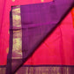 Raspberry Pink pure silk KanchiPattu saree — petite korvai border close-up