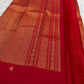 Pillar-Box Red Handwoven Pure Silk Kanchipuram Saree with Butta Gold Zari Motif