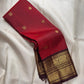 Vermilion Orange-Red Kanjipuram Saree — pallu detail with burnt-orange silk-thread panel