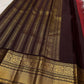 Vermilion Orange-Red Kanjipuram Saree — full drape, pure silk Kanchipuram handwoven — Idam Living