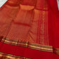 Pillar-Box Red Handwoven Pure Silk Kanchipuram Rettapet Saree with Mayil and Paisley Gold Zari Buttas