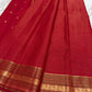 Full spread red Kanjivaram silk saree with zari butta pallu and varisaipet border Idam Living