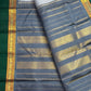 Pillayar Reku grey and bottle green Kanchipuram silk saree border