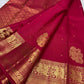 Sindoor Red Kanjivaram Butta saree with antique-gold Yazhi motif border.