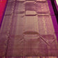 Raspberry Pink pure silk KanchiPattu saree — aubergine pallu detail
