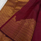 Arakku red and coffee brown dual-tone Pure Silk Kanchipuram Butta saree