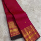 Jewel Pink and Antique Gold Handwoven Pure Silk Kanchipuram Saree with Zari Kattam and Mayil Chakram Border