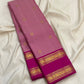 Petal Pink Pure Silk Kanchipuram Rettapet Saree with Rani Pink Mayil Border
