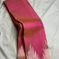 Pink Kanjivaram pure silk saree temple border detail