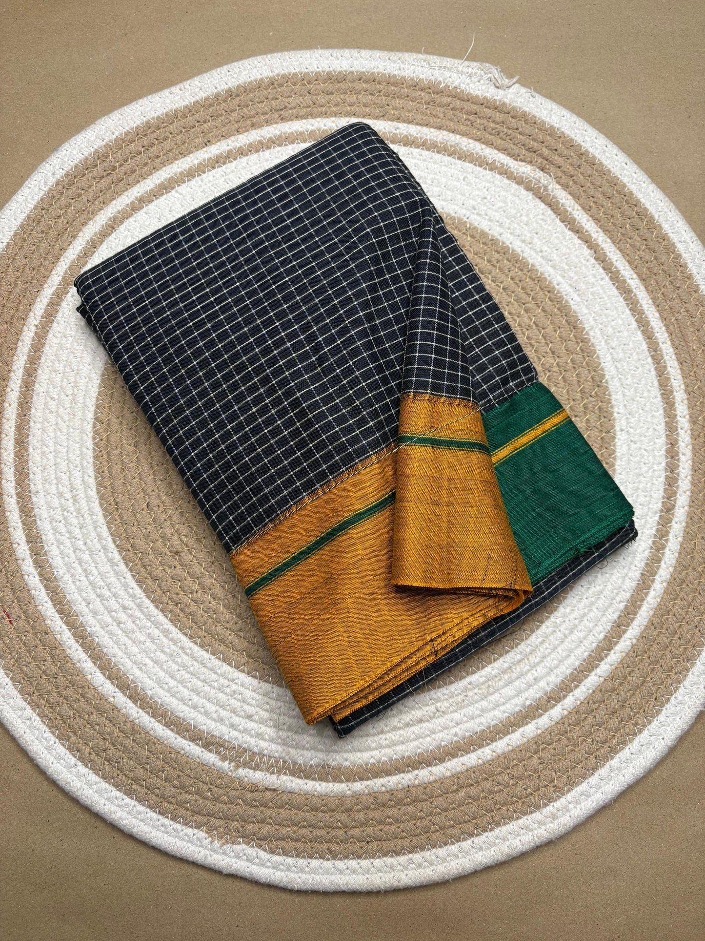 Authentic Handwoven Patteda Anchu Cotton Saree