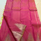 Pink metallic temple border Kanjivaram saree pallu