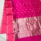 Pink Pattu Silk Chanderi pallu detail
