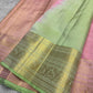 Pink and pista Pure Silk Kanjivaram saree, Idam Living