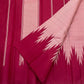 Scarlet red and pink Kanchipuram silk saree pallu section with linear woven details, available in the USA