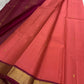 maroon pallu of pure kanchipuram silk saree with vertical gold zari pattern available in the USA