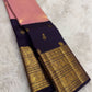 Close-up of Gandaberunda zari motif on pink tissue silk KanchiPattu Korvai saree