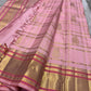 Close-up of Gandaberunda zari butta on blush pink Kanjeevaram Zari Kattam saree