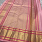 Pallu detail of blush pink Kanjeevaram Zari Kattam Gandaberunda saree
