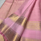 Gold zari butta detail on blush pink Kanjipuram Zari Kattam Rettapet saree
