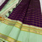 Pista Green Kanjivaram saree with fine geometric gold zari check weave