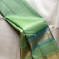 Pistachio Green Handwoven Pure Silk Kanjipuram Saree with Rettapet Twin Border Weave