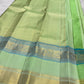 Pistachio Green Handwoven Pure Silk Kanjipuram Saree with Rettapet Twin Border Weave