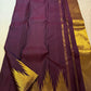 Plum Brown Ettukol Kanchipuram silk saree detail