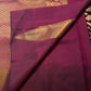 Plum Ettukol antique gold Kanchipuram saree detail