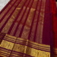 Gold zari detail on plum Kanchipuram pure silk