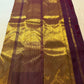 Plum temple border Kanjivaram silk saree pallu