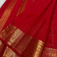 Deep Pomegranate Red Handwoven Pure Silk Kanjipuram Saree with Zari Kattam Checks and Rich Gold Peacock Border