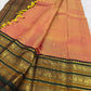Close-up of Ponvandu antique gold shot-colour silk shimmer, Kanjivaram Varisaipet saree