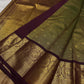 Ponvandu Golden Green pure silk Kanjeevaram saree — ponvandu weave