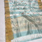 Pure silk powder blue Chanderi handloom saree ready to ship from USA