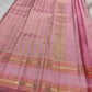 Powder pink Kanjivaram saree with orange gold border