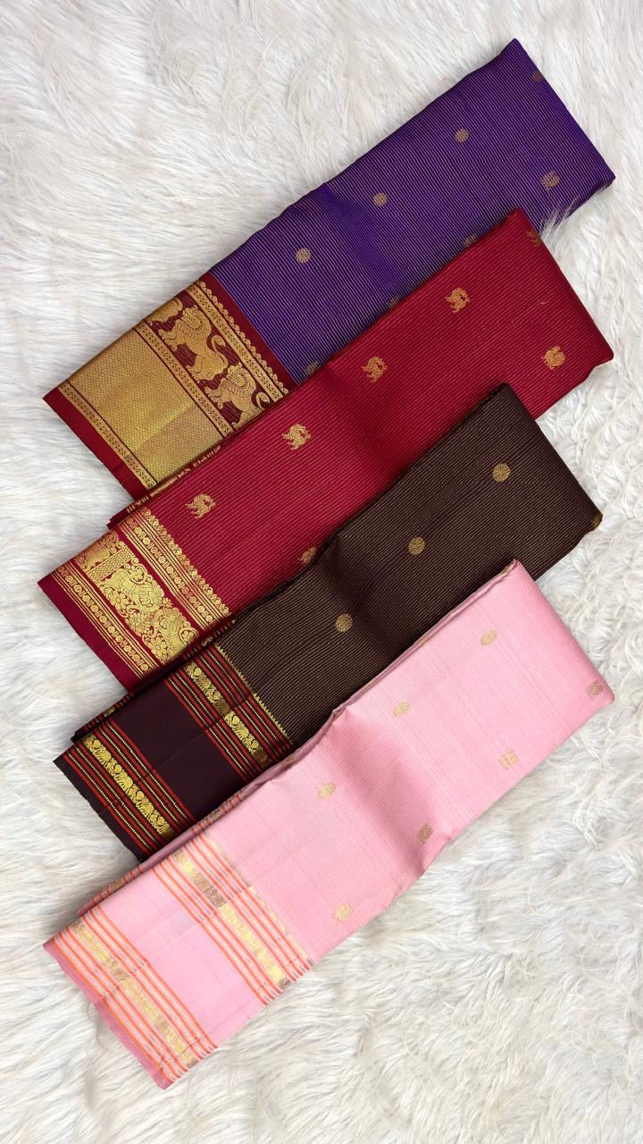Pink Rettapet Kanjeevaram vintage silk saree