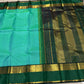 Light Green Handwoven Korvai Kanjivaram Silk Saree with Bottle Green Border