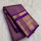 Deep aubergine purple Kanchipuram zari kattam saree, showing body, border and detailed gold zari pallu