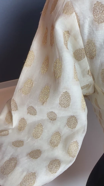 Cream and gold Silk cotton blouse