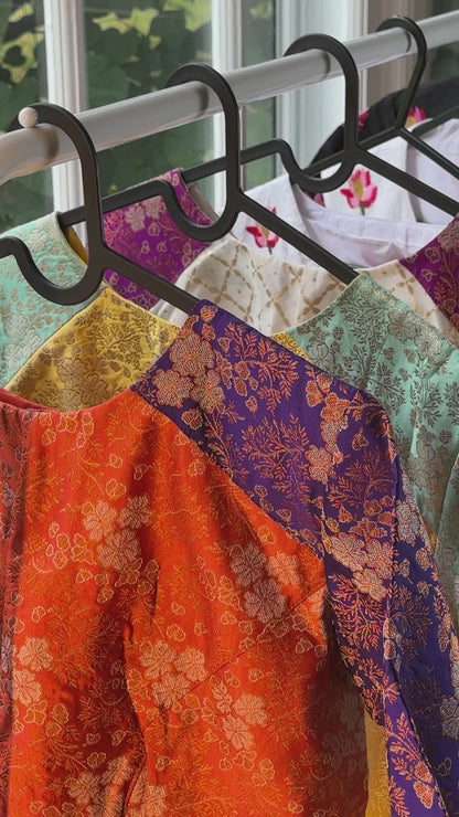 “Rita” Banarasi silk blouse - purple and orange ( Rita series )