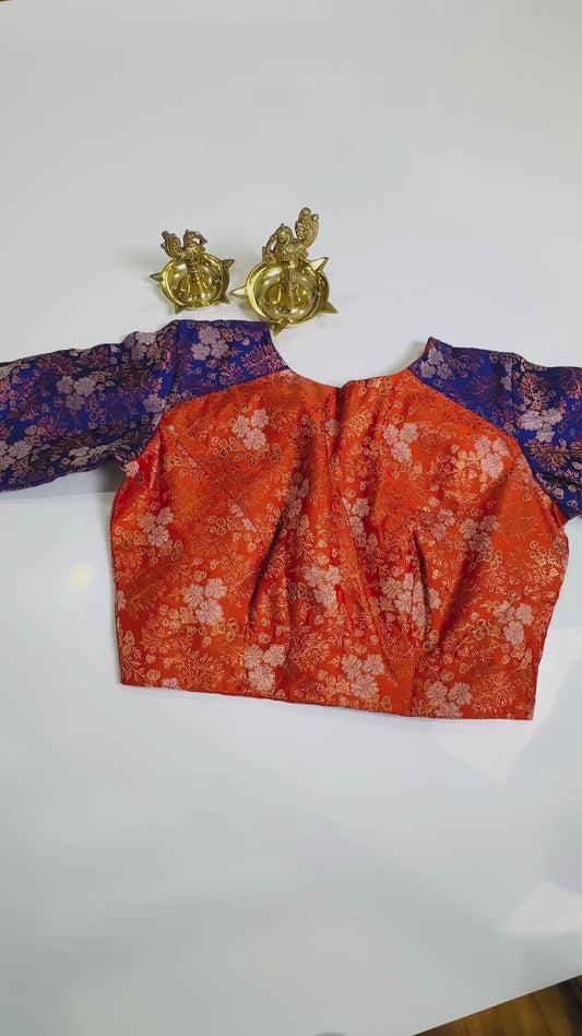 “Rita” Banarasi silk blouse - purple and orange ( Rita series )