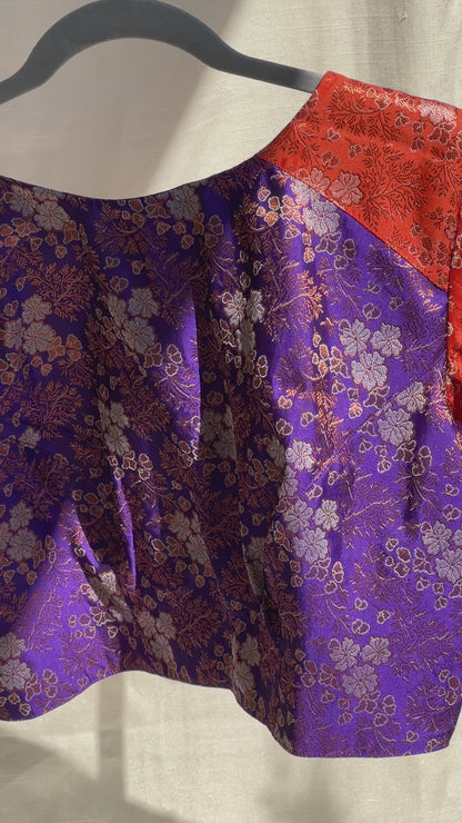 “Rita” Banarasi silk blouse - purple and orange ( Rita series )