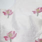 "Kamala" collection - pure raw silk sleeveless blouse embroidered with lotus motifs in white